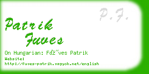 patrik fuves business card